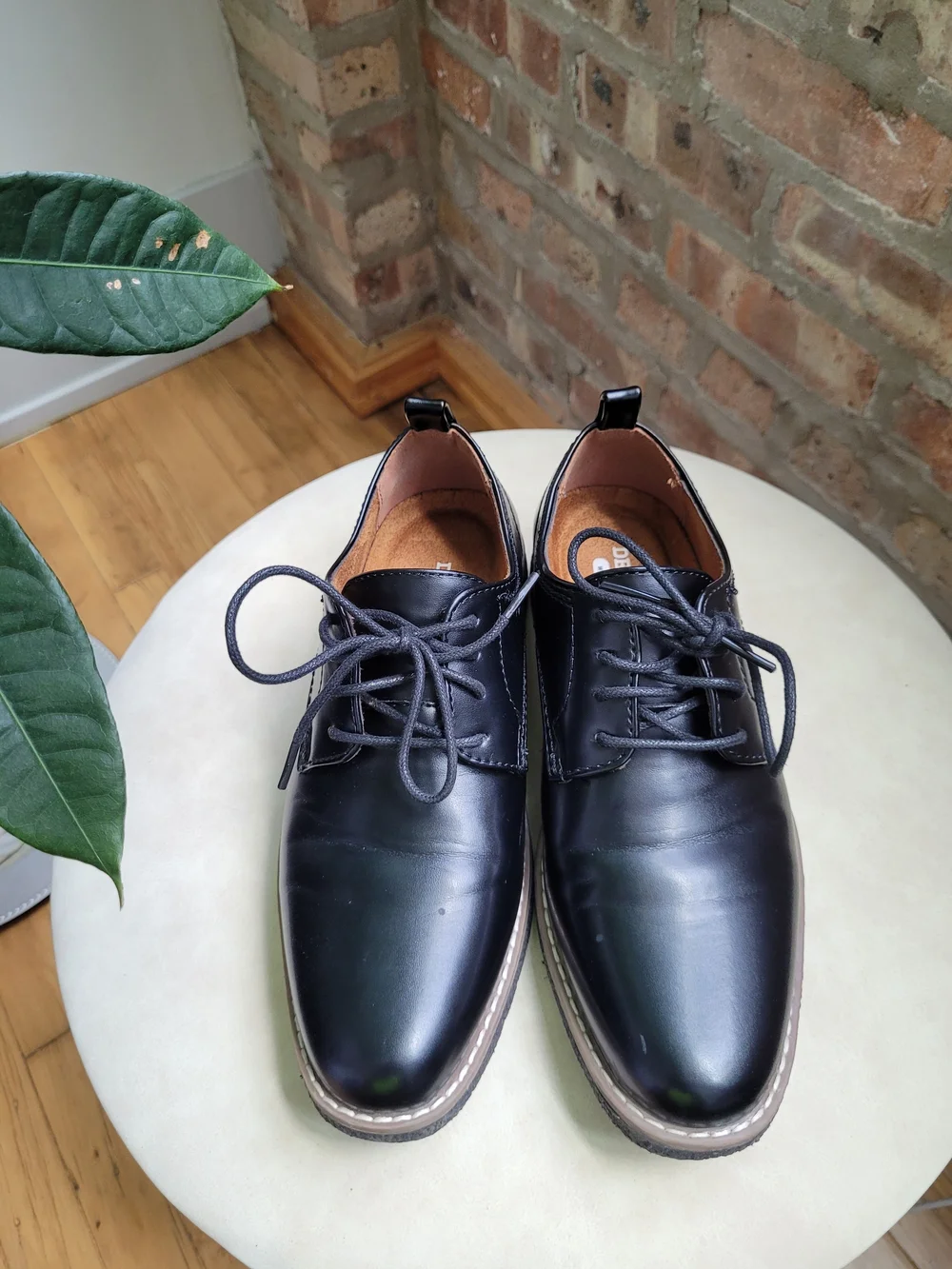 Deer Stags Zander Boys Lace-Up Black Derby Dress Shoes